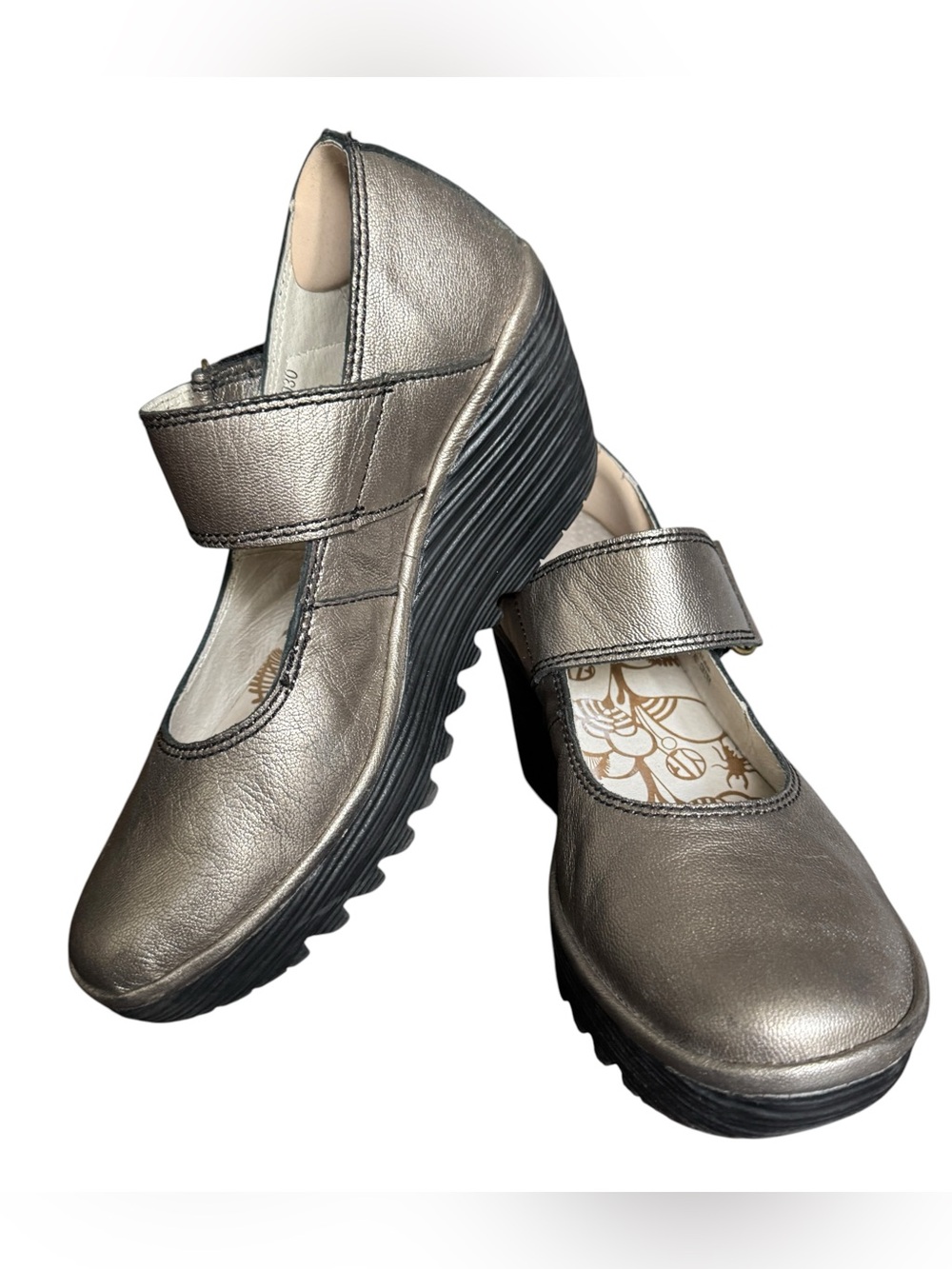 Fly London Yasi Metallic Wedge Mary Jane
